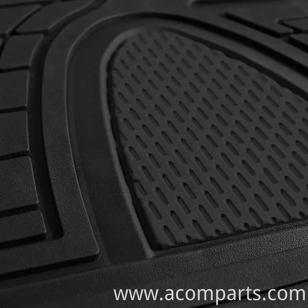Black Rubber Floor Mat (Heavy Duty Tall Channel, Full Set Trim to Fit)